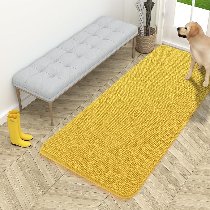 OLANLY Dog Door Mat for Muddy Paws 54x24, Absorbs Moisture and Dirt, Absorbent