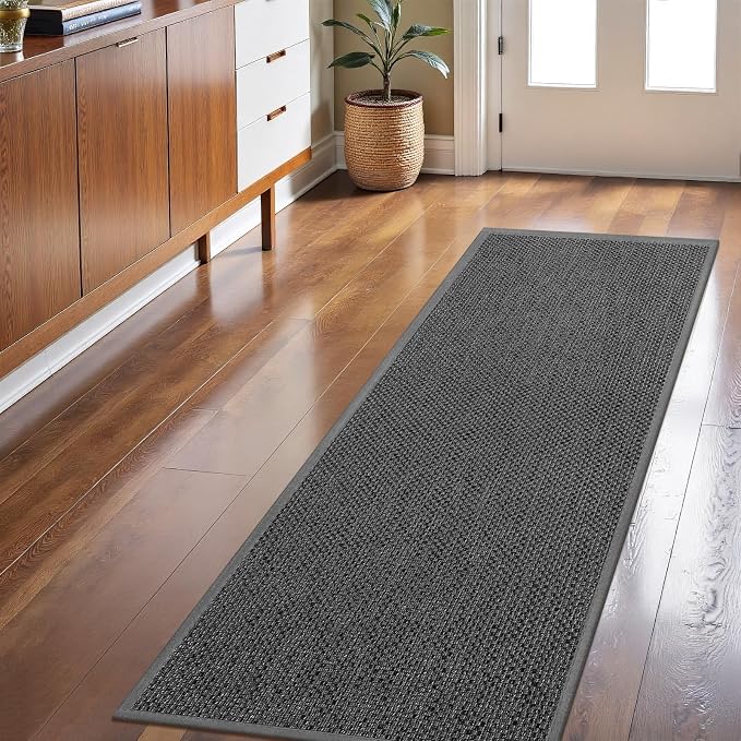 LEKEEPGO Long Door Mat 24"x59", Non Slip Door Mat Indoor Entrance, Rubber