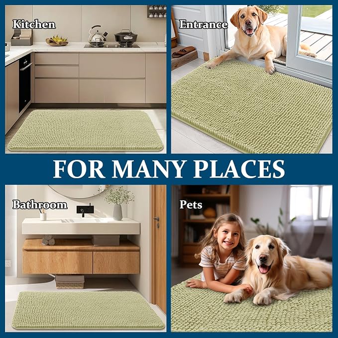 OLANLY Dog Door Mat for Muddy Paws 45x27, Absorbs Moisture and Dirt, Absorbent