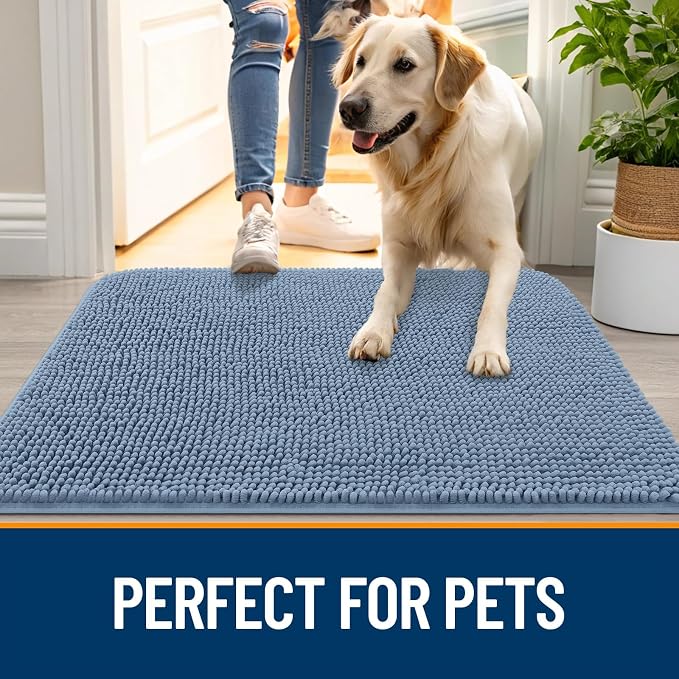 OLANLY Dog Door Mat for Muddy Paws 59x20, Absorbs Moisture and Dirt, Absorbent
