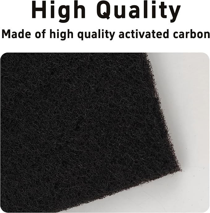 6PCS 5” Square Compost Bin Charcoal Filters, 0.4” Thick Activated Carbon Filters