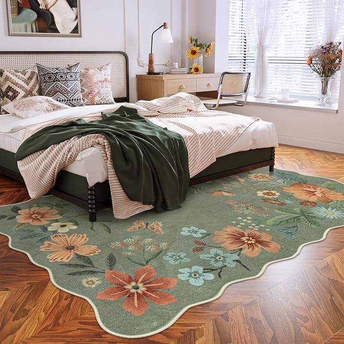Lahome Floral Living Room Rugs, Area Rugs 5x7 Rug