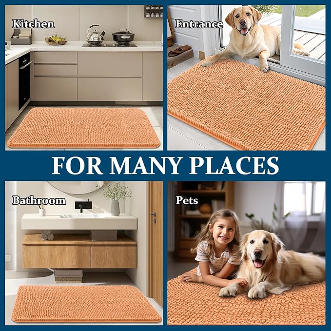 OLANLY Dog Door Mat for Muddy Paws 47x24, Absorbs Moisture and Dirt, Absorbent