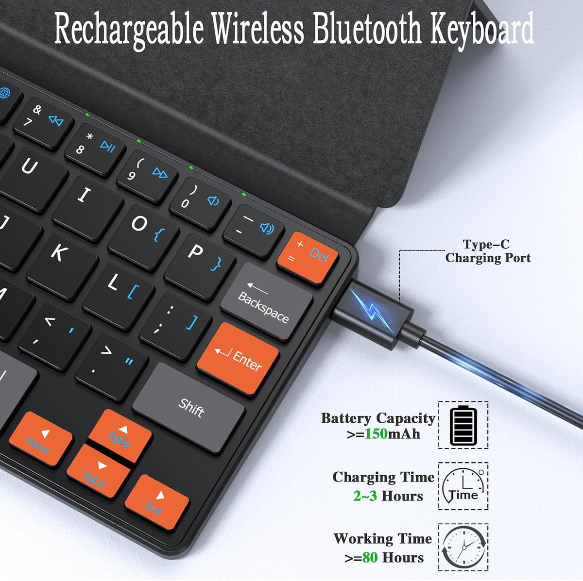 Universal Wireless Keyboards Portable Mini Keyboard with Any-Angle Stand