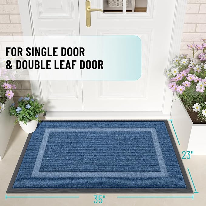 OLANLY Front Door Mat Indoor Outdoor Entrance, Waterproof All-Season,