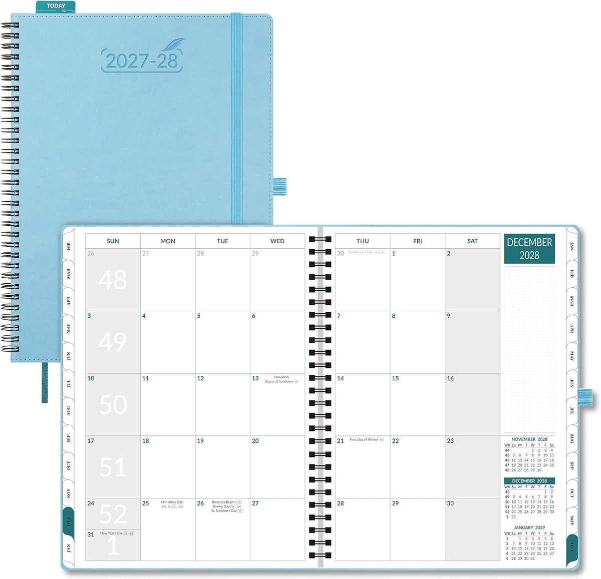 BEZEND Monthly Planner 2027-2028, 2-Year Calendar (8.5"x11") 120GSM Paper
