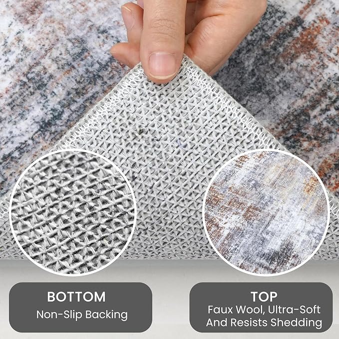 IOHOUZE Abstract Runner Rug 2x4 Ft Entryway Rugs Washable Door Mat Indoor