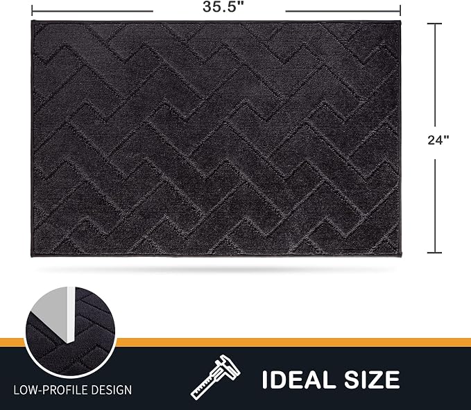 PURRUGS Dirt Trapping Door Mat 24" x 35.5", Non-Slip Machine Washable Entry Rug