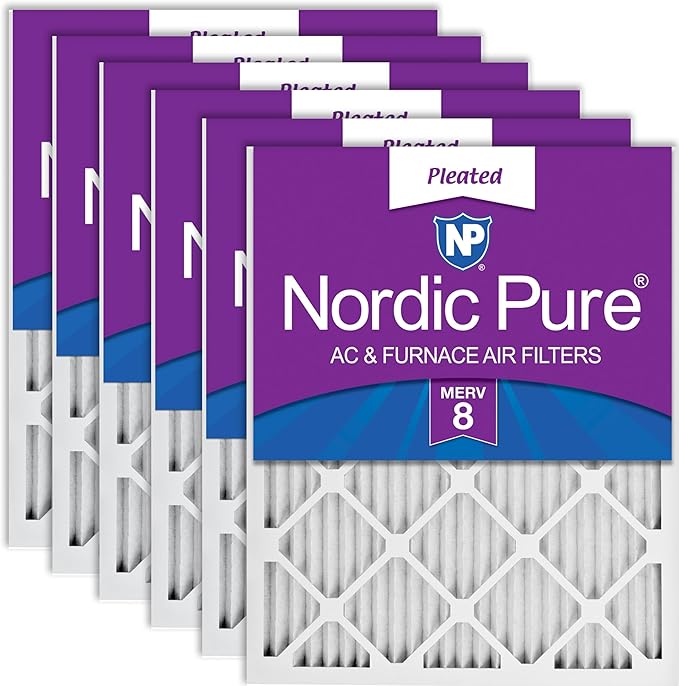 Nordic Pure 14x30x1 MERV 8 Pleated AC Furnace Air Filters 6 Pack