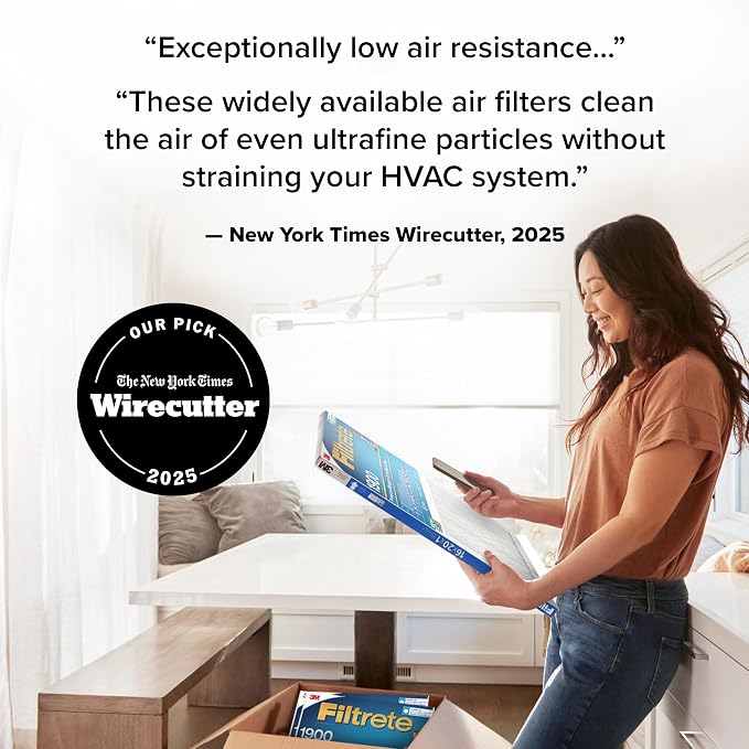 Filtrete 24x24x1 AC Furnace Air Filter, MERV 13, MPR 1900, Premium Allergen