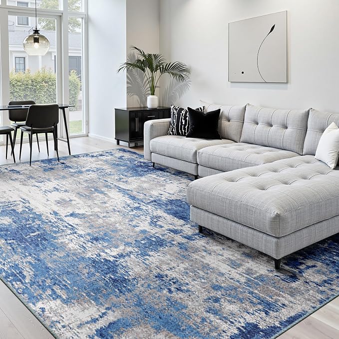 RELEANY Washable Area Rugs 10'x14' Non-Slip Modern Abstract Soft
