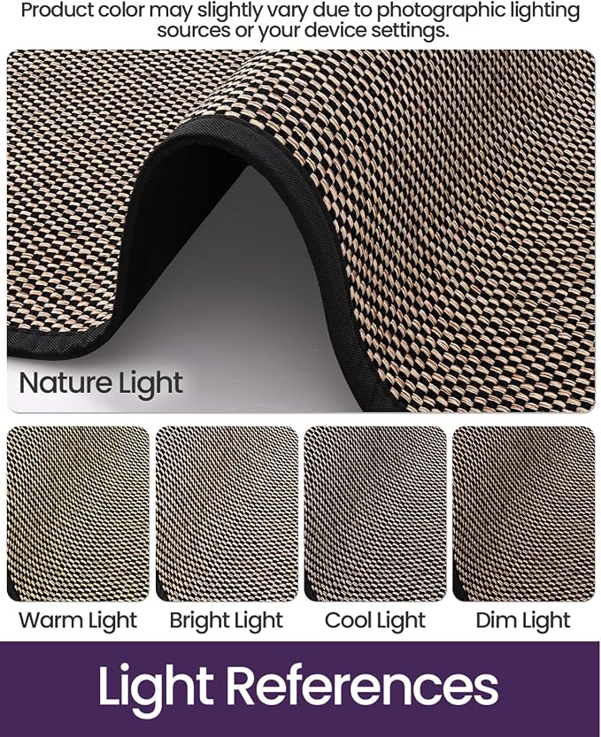 DEXI Ultra Thin Entryway Indoor Door Mat 17x30, Non Slip Rubber Backing Inside