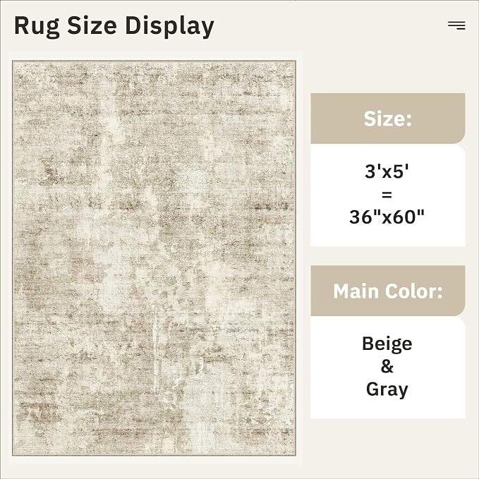 Soalmost 3x5 Rug, Small Area Rug