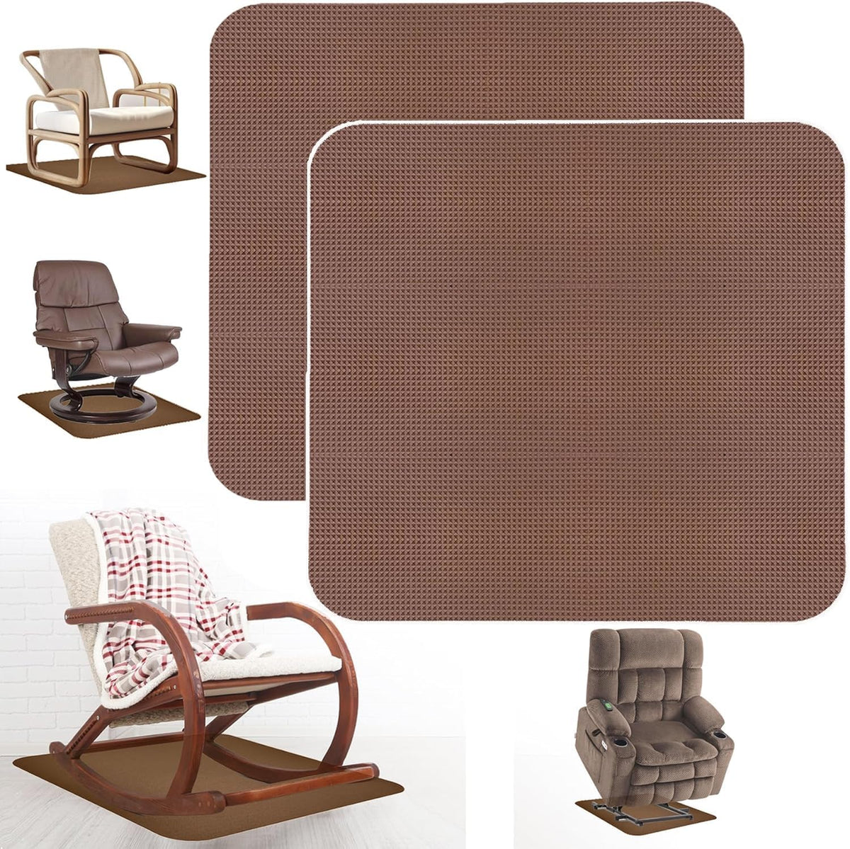 Recliner Pads for Hardwood Floors,Non Slip Recliner Grippers,Under Recliner Floor Protectors,Furniture Pads to Prevent Sliding,Non Slip Furniture Rail Pad for Recliners,Swivel Chairs