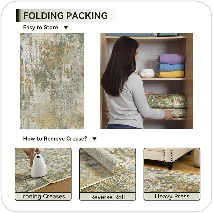 Green Washable Rug 6x9 Area Rugs