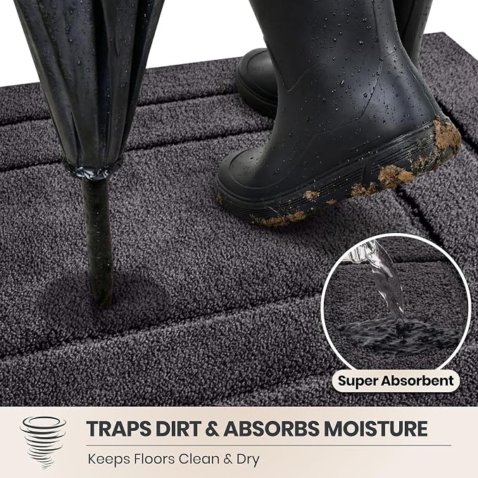 PURRUGS Dirt Trapping Door Mat 32" x 70", Non-Slip/Skid Machine Washable