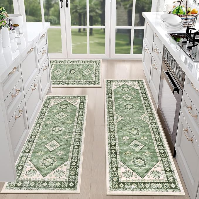 HEBE Boho Kitchen Rug Sets 3 Piece