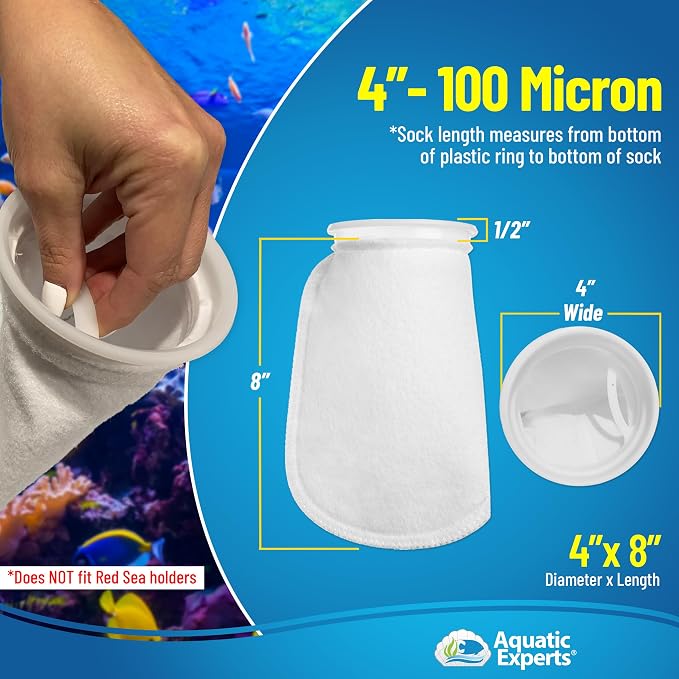 Aquatic Experts 4 inch Ring 100 Micron Felt Filter Sock
