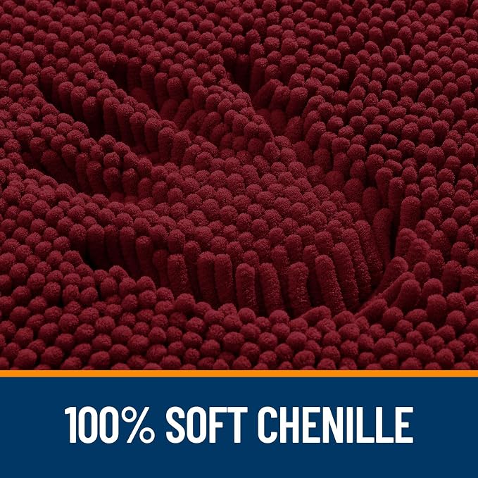 OLANLY Toilet Rugs U-Shaped 24x20, Extra Soft Absorbent Chenille Contour