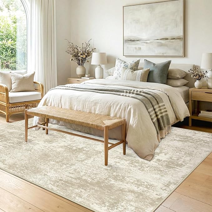 RELEANY Washable Area Rugs 6'x9' Non-Slip Modern Abstract Soft