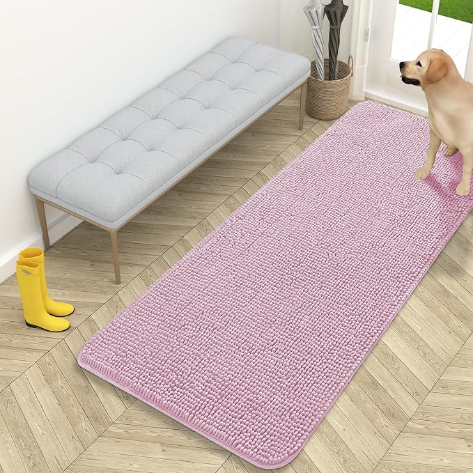 OLANLY Dog Door Mat for Muddy Paws 59x24, Absorbs Moisture and Dirt, Absorbent
