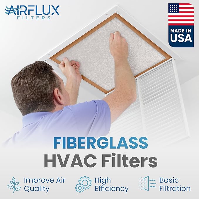 Fiberglass Air Filter -8x20x1Air Filter 12 Pack