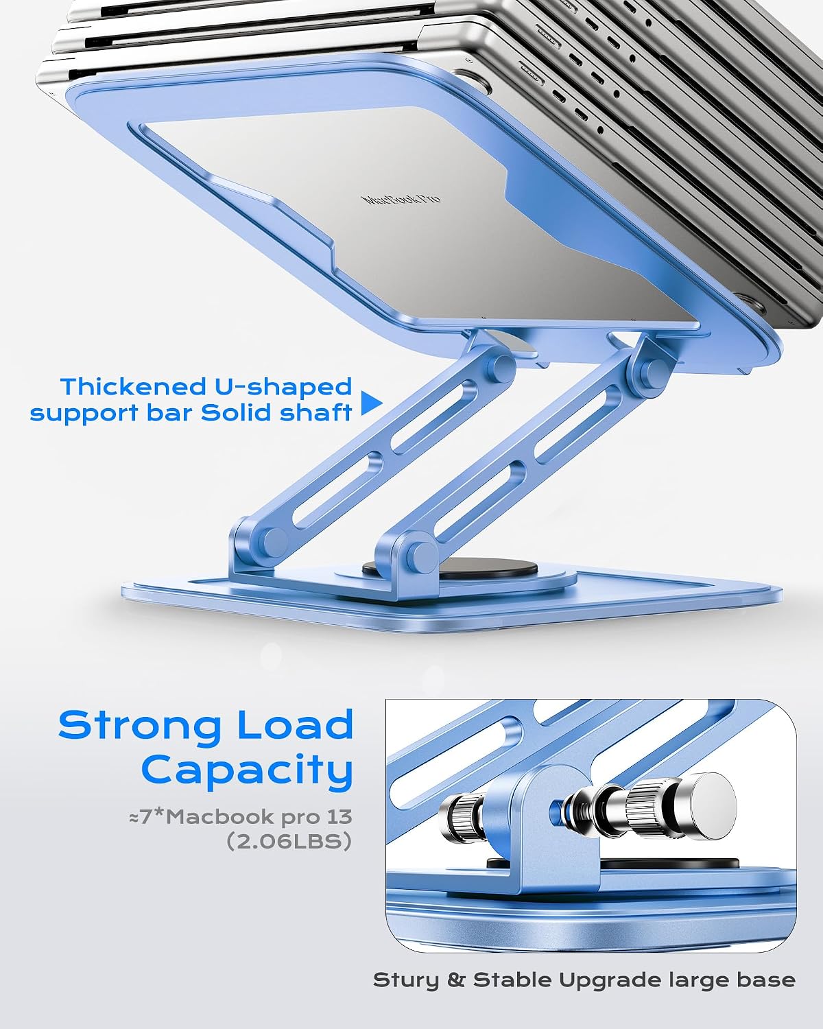 LOXP Adjustable Laptop Stand, Computer Stand with 360 Rotating Base