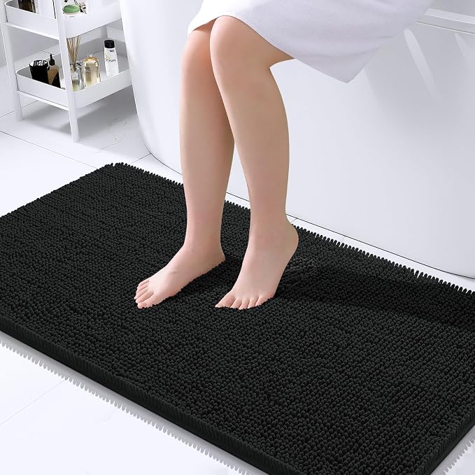 OLANLY Large Bathroom Rugs 45x27, Extra Soft Absorbent Chenille Bath Rugs