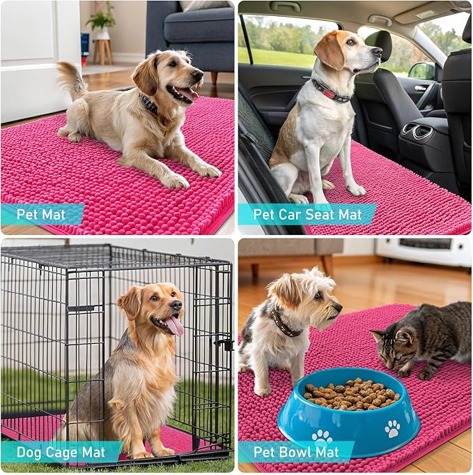 OLANLY Dog Door Mat for Muddy Paws 24x16, Absorbs Moisture and Dirt, Absorbent