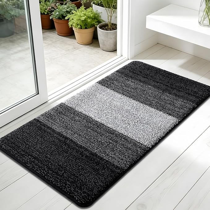 Kitinjoy Indoor Outdoor Door Mat, 45x27 Non-Slip Absorbent Dirt Trapper