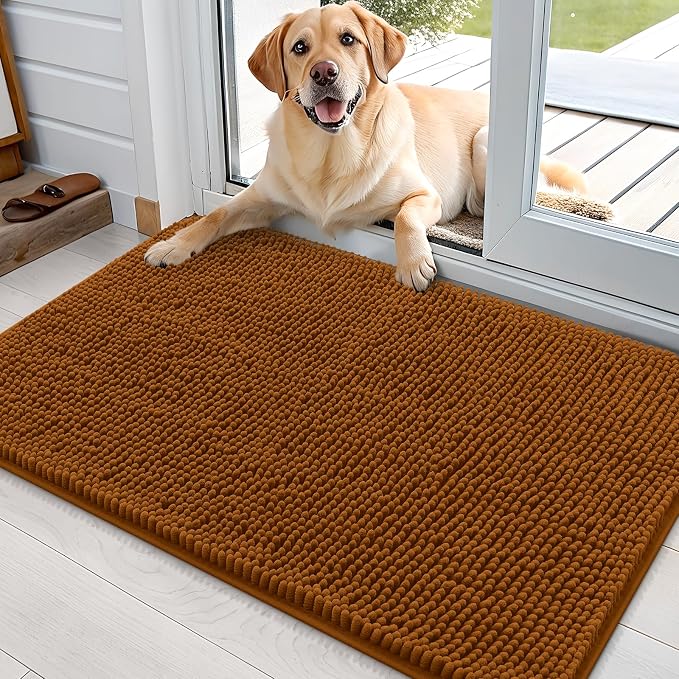 OLANLY Dog Door Mat for Muddy Paws 36x24, Absorbs Moisture and Dirt, Absorbent