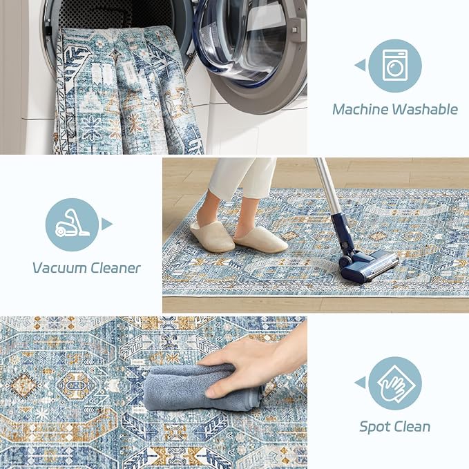 Madane Hallway Runner Rug 2x12, Extra Long Washable Runner Rugs