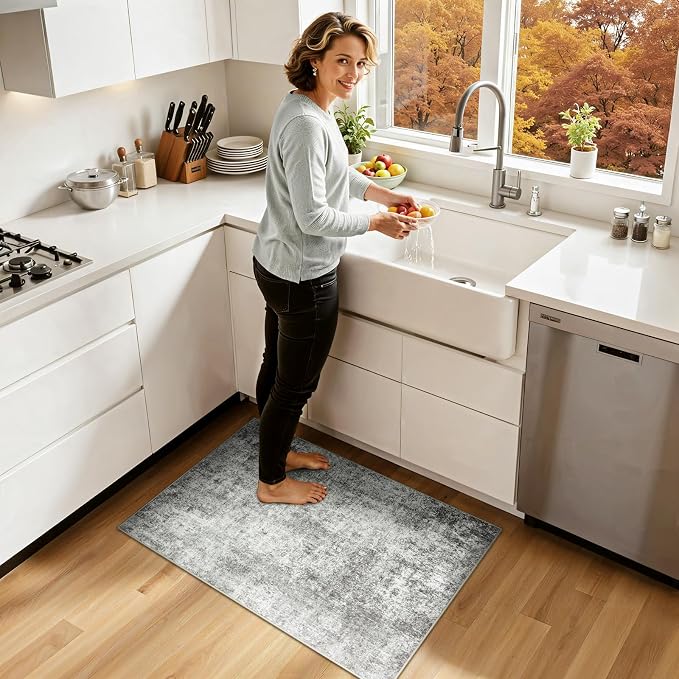RELEANY Washable Area Rugs 2'x3' Non-Slip Modern Abstract Soft