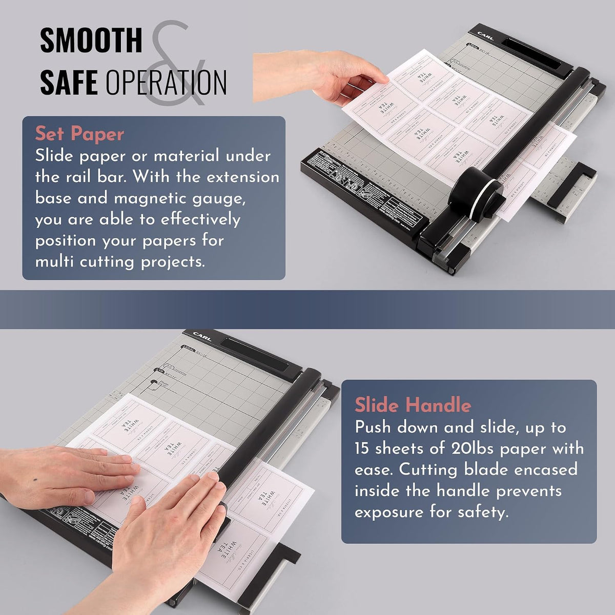 Carl, Professional Rotary Paper Trimmer 15-inch, 15 Sheet Cutting Capacity, Black and Silver