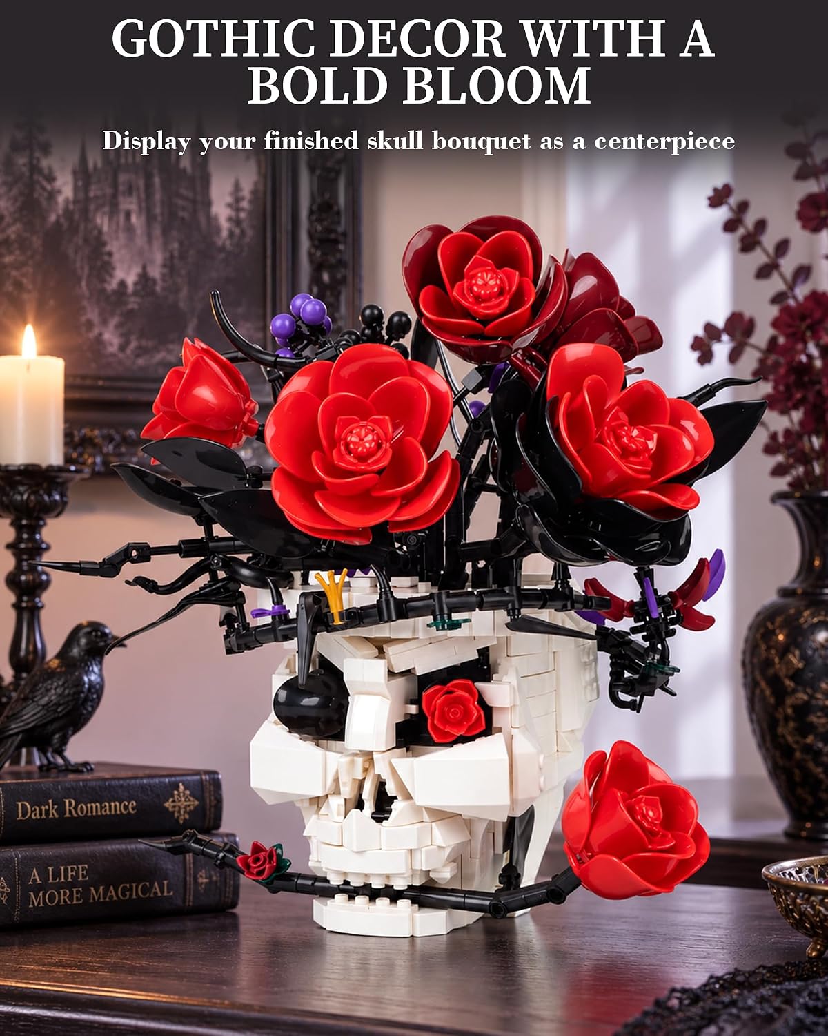 Gothic Skull FLower Advent Calendar, Dark Romantic Decor for Women Girls
