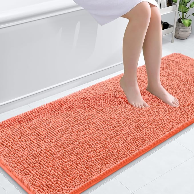 OLANLY Bathroom Runner Rugs 59x24, Extra Soft Absorbent Chenille Bath Rugs