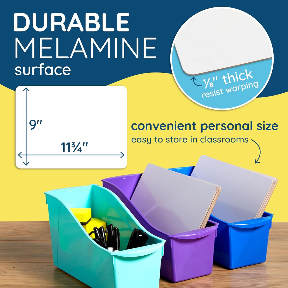Blue Summit Supplies 30 Mini Dry Erase Boards, 9 x 12, Markers and Erasers