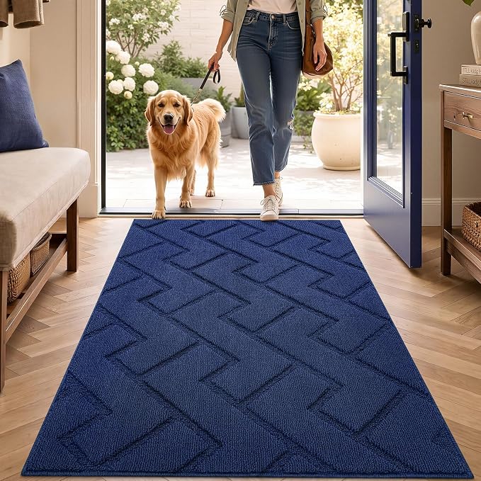 hicorfe Indoor Door Mat, Non Slip Door Mats, Absorbent Resist Dirt Entrance