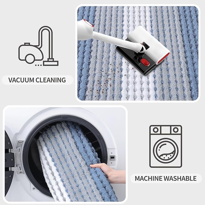 Kitinjoy Indoor Outdoor Door Mat, 71x47 Non-Slip Absorbent Dirt Trapper
