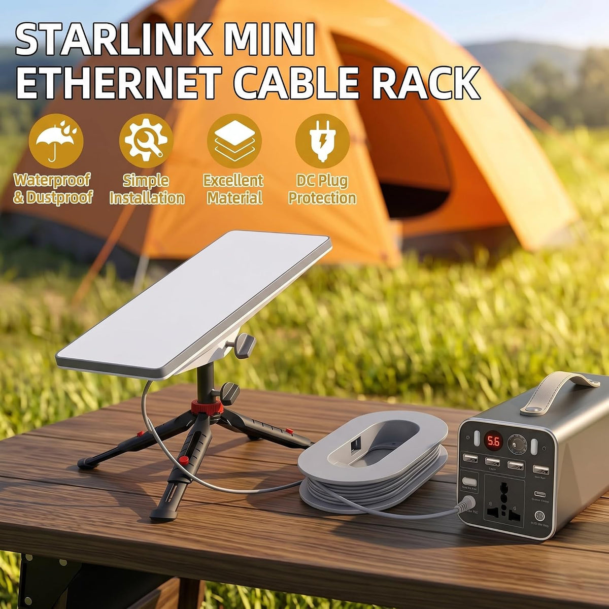 Starlink Mini Cable Organizer, Wall Mount Storage Rack for RV & Home - Gray