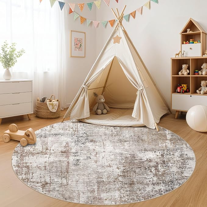 UERMEI 6ft Round Area Rug Living Room Rugs