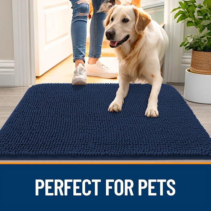 OLANLY Dog Door Mat for Muddy Paws 47x17, Absorbs Moisture and Dirt, Absorbent