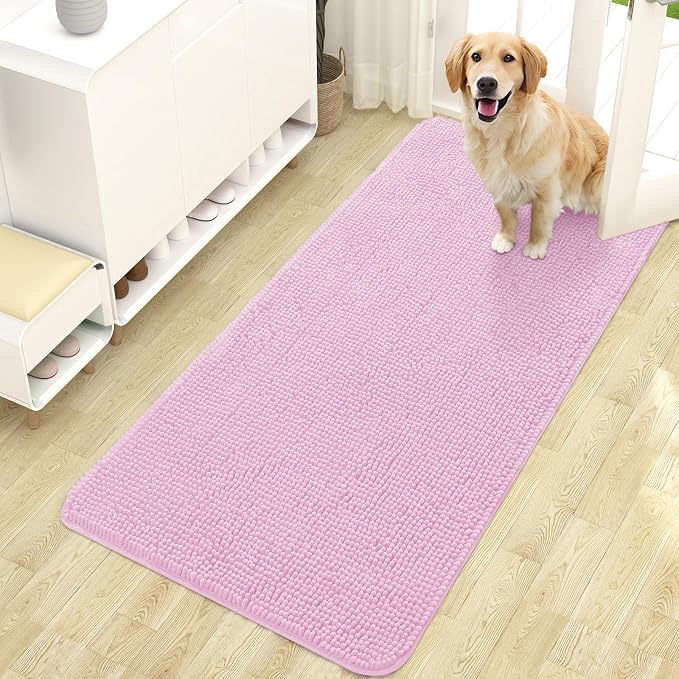 OLANLY Dog Door Mat for Muddy Paws 47x24, Absorbs Moisture and Dirt, Absorbent
