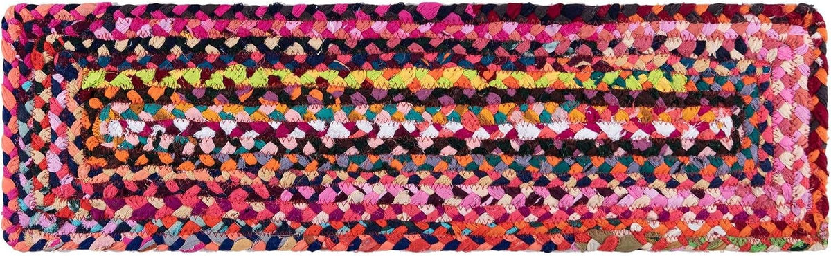 Unique Loom Braided Chindi Collection Area Rug - Layer (8' x 11' Rectangle, Multi/ Blue)