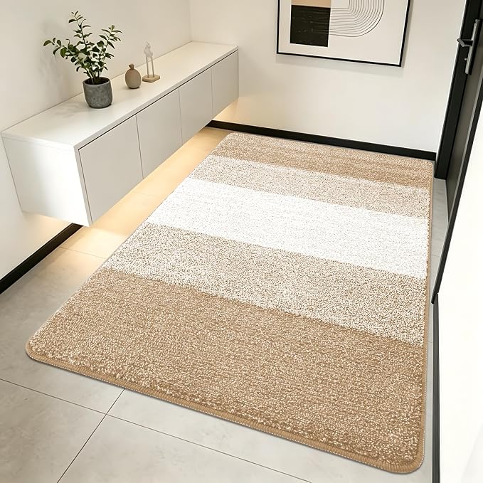 Kitinjoy Indoor Outdoor Door Mat, 70x32 Non-Slip Absorbent Dirt Trapper