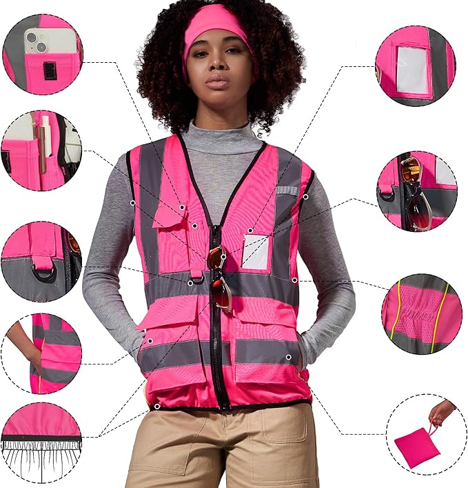A-SAFETY High Visibility Reflective Safety Vest Customize Logo (XS-8XL)