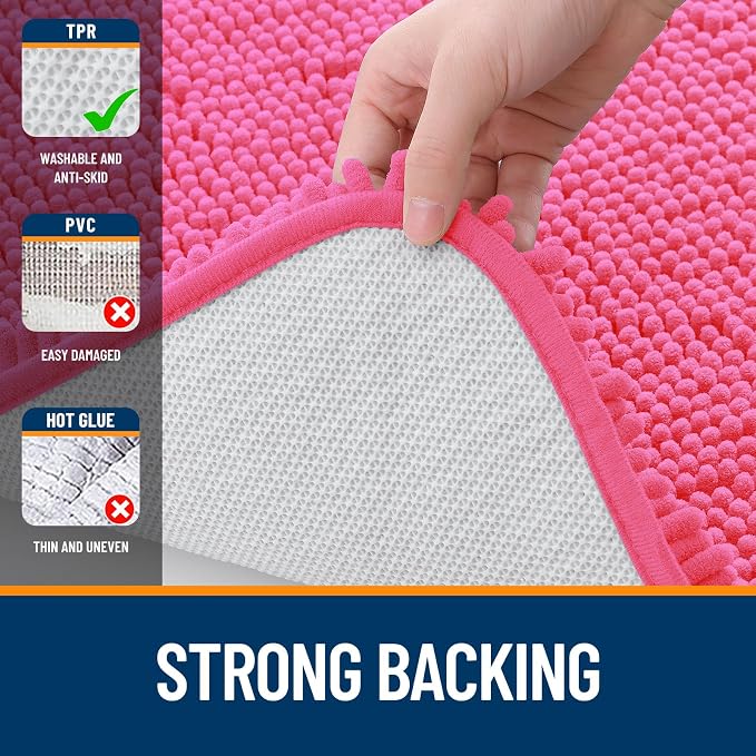 OLANLY Large Bathroom Rugs 50x30, Extra Soft Absorbent Chenille Bath Rugs