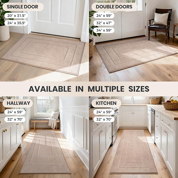 PURRUGS Dirt Trapping Door Mat 24" x 35.5", Non-Slip/Skid Machine Washable