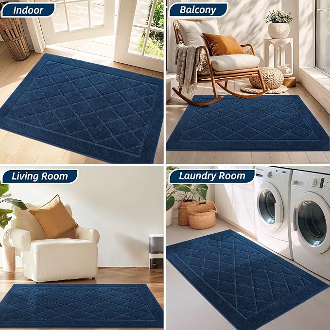 BEQHAUSE Dirt Trapper Door Mat 20" x 32", Doormat Non-Slip Entryway Rugs