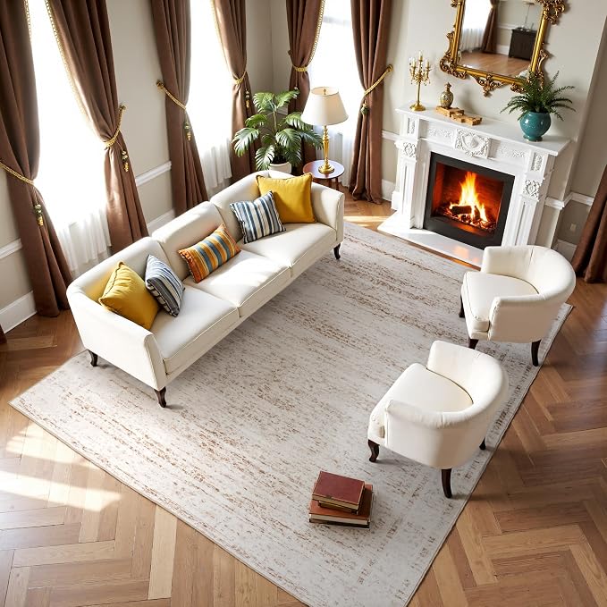 8x10 Washable Area Rugs for Living Room, Dining Room- Modern Abstract Large
